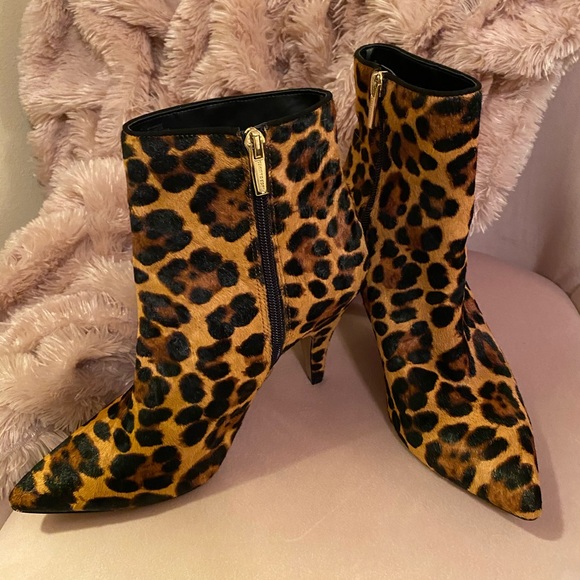 vince camuto leopard booties